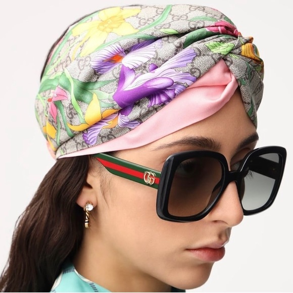 New - Gucci Black Grey Square Ladies Gg0714sa 001 56 Sunglasses - Picture 1 of 12